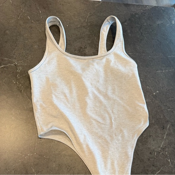 ALO Yoga Tops - ALO Yoga Light Gray Bodysuit